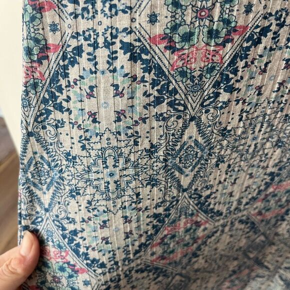 NWT LuLaRoe Maria Floral Maxi Dress Blue Gray Pink Print Sz S - Picture 4 of 7